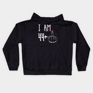 I Am 44 Plus 1 Middle Finger Funny 45th Birthday Kids Hoodie